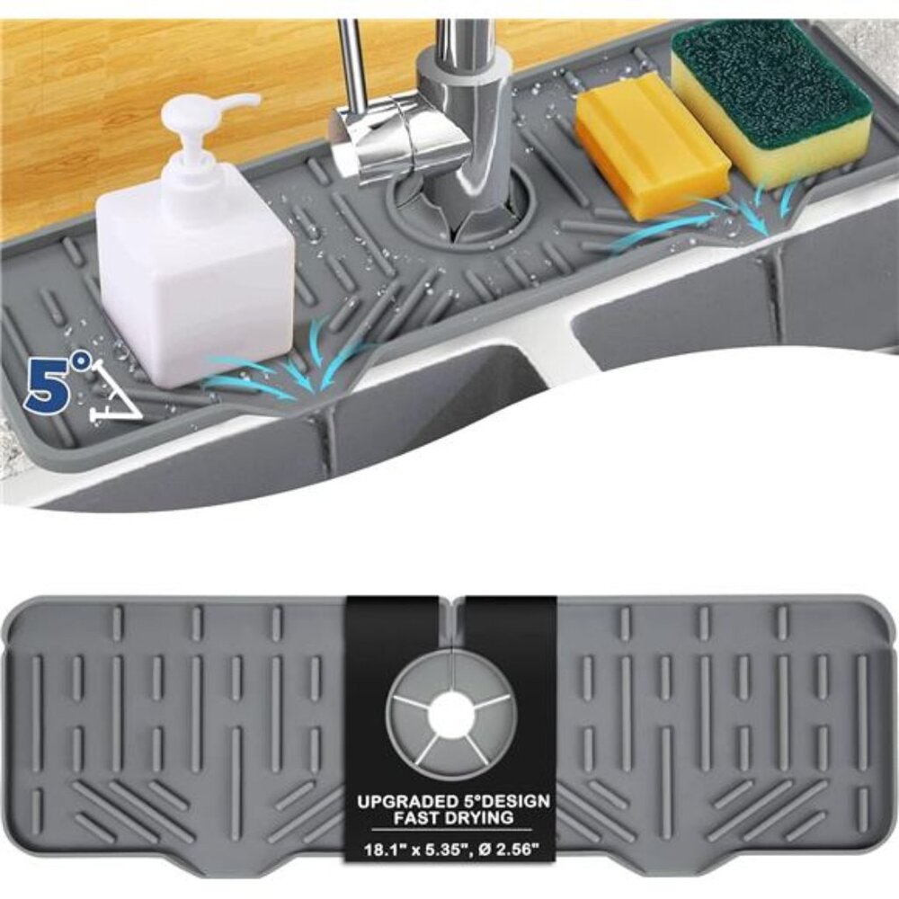 Kitchen Sink Faucet Splash Guard Silicone Sink Faucet Drying Mat Faucet Handle